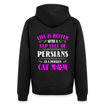 Chat persan Chat Amoureux Propriétaire de chat Persan Longhair C - Veste à capuche bio Premium Unisexe - noir - Dos - Nico (187cm)