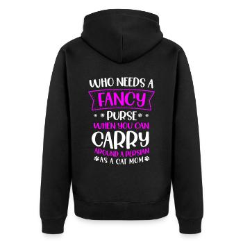 Persian Cat Cat Lover Cat Owner Persian Longhair C - Unisex Premium Organic Zip Hoodie - black - Back - Nico (187cm)