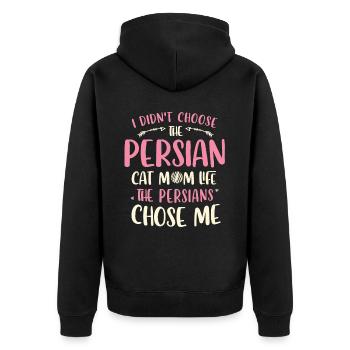 Chat persan Chat Amoureux Propriétaire de chat Persan Longhair C - Veste à capuche bio Premium Unisexe - noir - Dos - Nico (187cm)