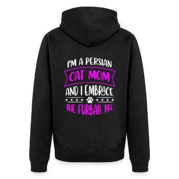 Chat persan Chat Amoureux Propriétaire de chat Persan Longhair C - Veste à capuche bio Premium Unisexe - noir - Dos - Nico (187cm)