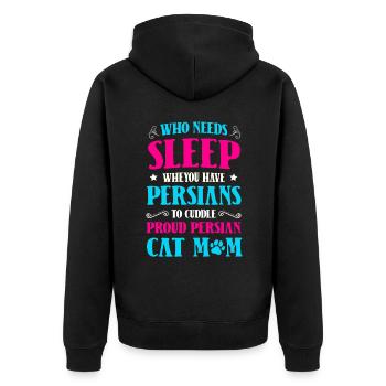 Chat persan Chat Amoureux Propriétaire de chat Persan Longhair C - Veste à capuche bio Premium Unisexe - noir - Dos - Nico (187cm)