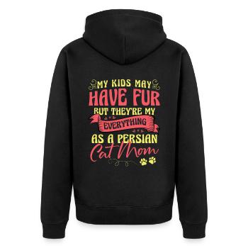 Chat persan Chat Amoureux Propriétaire de chat Persan Longhair C - Veste à capuche bio Premium Unisexe - noir - Dos - Nico (187cm)