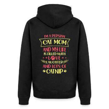 Chat persan Chat Amoureux Propriétaire de chat Persan Longhair C - Veste à capuche bio Premium Unisexe - noir - Dos - Nico (187cm)