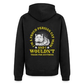 Chat persan Chat Amoureux Propriétaire de chat Persan Longhair C - Veste à capuche bio Premium Unisexe - noir - Dos - Nico (187cm)