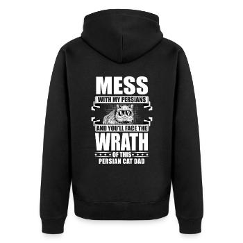Persian Cat Cat Lover Cat Owner Persian Longhair C - Unisex Premium Organic Zip Hoodie - black - Back - Nico (187cm)
