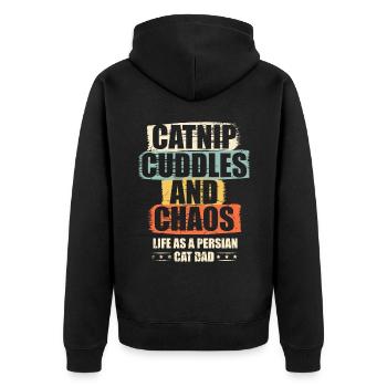 Chat persan Chat Amoureux Propriétaire de chat Persan Longhair C - Veste à capuche bio Premium Unisexe - noir - Dos - Nico (187cm)