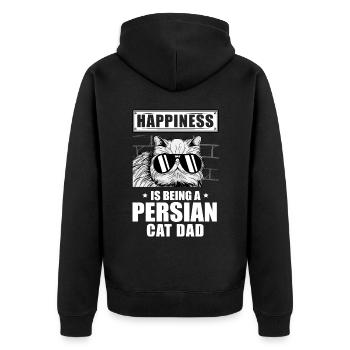 Perserkatze Katzenliebhaber Katzenbesitzer Perserlanghaar C - Unisex Premium Bio Zip Hoodie - Schwarz - Hinten - Nico (187cm)