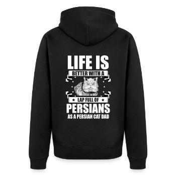 Chat persan Chat Amoureux Propriétaire de chat Persan Longhair C - Veste à capuche bio Premium Unisexe - noir - Dos - Nico (187cm)