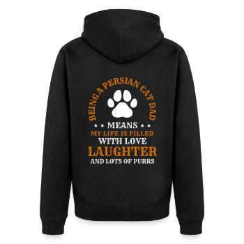 Chat persan Chat Amoureux Propriétaire de chat Persan Longhair C - Veste à capuche bio Premium Unisexe - noir - Dos - Nico (187cm)
