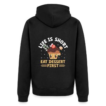 Backen Bäckerei Konditorei Konditor Bäcker Konditorei - Unisex Premium Bio Zip Hoodie - Schwarz - Hinten - Nico (187cm)