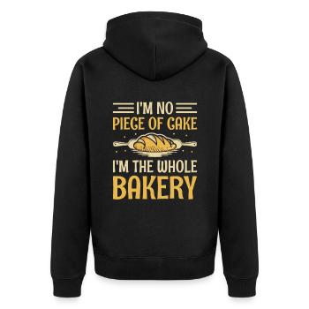 Backen Bäckerei Konditorei Konditor Bäcker Konditorei - Unisex Premium Bio Zip Hoodie - Schwarz - Hinten - Nico (187cm)