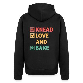 Baking Bakery Pastry Confectioner Baker Confection - Unisex Premium Organic Zip Hoodie - black - Back - Nico (187cm)