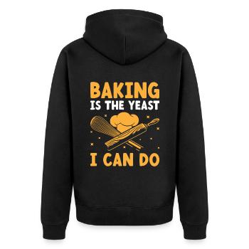 Backen Bäckerei Konditorei Konditor Bäcker Konditorei - Unisex Premium Bio Zip Hoodie - Schwarz - Hinten - Nico (187cm)