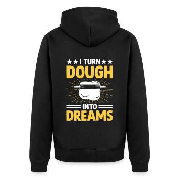 Backen Bäckerei Konditorei Konditor Bäcker Konditorei - Unisex Premium Bio Zip Hoodie - Schwarz - Hinten - Nico (187cm)