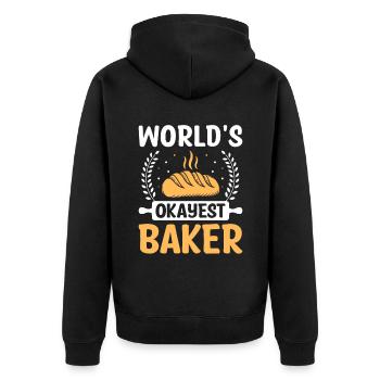 Baking Bakery Pastry Confectioner Baker Confection - Unisex Premium Organic Zip Hoodie - black - Back - Nico (187cm)
