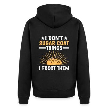 Backen Bäckerei Konditorei Konditor Bäcker Konditorei - Unisex Premium Bio Zip Hoodie - Schwarz - Hinten - Nico (187cm)