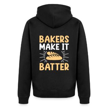 Baking Bakery Pastry Confectioner Baker Confection - Unisex Premium Organic Zip Hoodie - black - Back - Nico (187cm)
