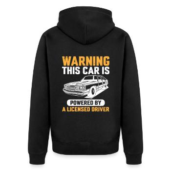 Driving License Passed New Driver Permit Driving S - Unisex Premium Organic Zip Hoodie - black - Back - Nico (187cm)
