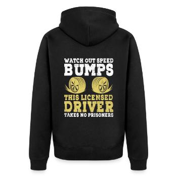 Driving License Passed New Driver Permit Driving S - Unisex Premium Organic Zip Hoodie - black - Back - Nico (187cm)