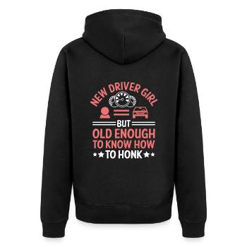 Driving License Passed New Driver Permit Driving S - Unisex Premium Organic Zip Hoodie - black - Back - Nico (187cm)