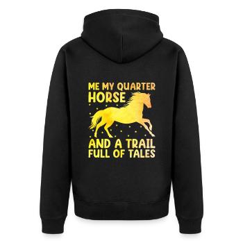 American Quarter Horse Equestrian Horse Lover Hors - Veste à capuche bio Premium Unisexe - noir - Dos - Nico (187cm)