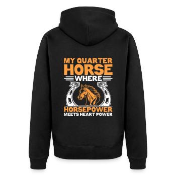 American Quarter Horse Equestrian Horse Lover Hors - Veste à capuche bio Premium Unisexe - noir - Dos - Nico (187cm)