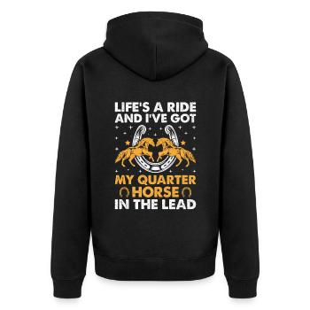 American Quarter Horse Equestrian Horse Lover Hors - Veste à capuche bio Premium Unisexe - noir - Dos - Nico (187cm)