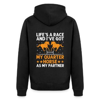 Quarter Horse Américain Équitation Horse Lover Hors - Veste à capuche bio Premium Unisexe - noir - Dos - Nico (187cm)