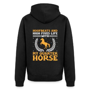 American Quarter Horse Equestrian Horse Lover Hors - Veste à capuche bio Premium Unisexe - noir - Dos - Nico (187cm)
