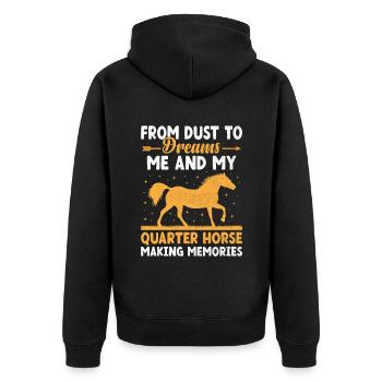 American Quarter Horse Equestrian Horse Lover Hors - Unisex Premium Organic Zip Hoodie - black - Back - Nico (187cm)