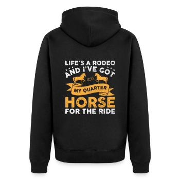 American Quarter Horse Equestrian Horse Lover Hors - Veste à capuche bio Premium Unisexe - noir - Dos - Nico (187cm)
