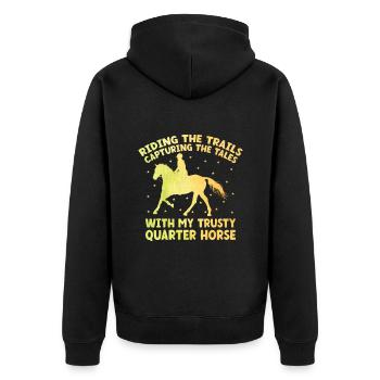 American Quarter Horse Equestrian Horse Lover Hors - Veste à capuche bio Premium Unisexe - noir - Dos - Nico (187cm)