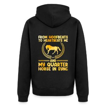 American Quarter Horse Equestrian Horse Lover Hors - Veste à capuche bio Premium Unisexe - noir - Dos - Nico (187cm)