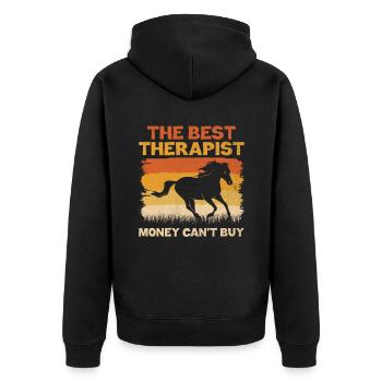 American Quarter Horse Reitpferd Liebhaber Hors - Unisex Premium Bio Zip Hoodie - Schwarz - Hinten - Nico (187cm)