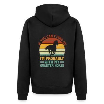 American Quarter Horse Reitpferd Liebhaber Hors - Unisex Premium Bio Zip Hoodie - Schwarz - Hinten - Nico (187cm)