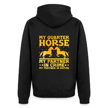 American Quarter Horse Equestrian Horse Lover Hors - Unisex Premium Organic Zip Hoodie - black - Back - Nico (187cm)
