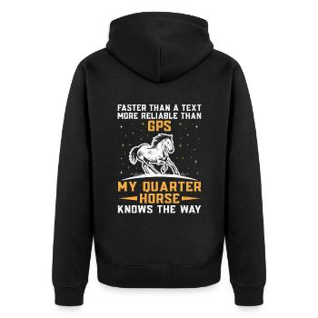 American Quarter Horse Equestrian Horse Lover Hors - Unisex Premium Organic Zip Hoodie - black - Back - Nico (187cm)