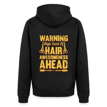 Coiffeur Coiffeur Coiffeur Coiffure Coiffure - Veste à capuche bio Premium Unisexe - noir - Dos - Nico (187cm)