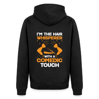 Coiffeur Coiffeur Coiffeur Coiffure Coiffure - Veste à capuche bio Premium Unisexe - noir - Dos - Nico (187cm)