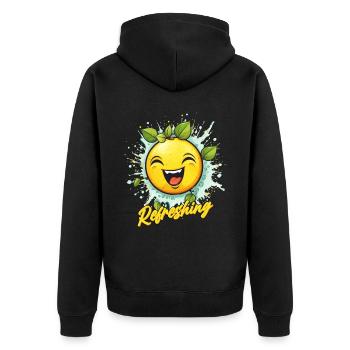 Citron rafraîchissant pour boissons gazeuses - Veste à capuche bio Premium Unisexe - noir - Dos - Nico (187cm)