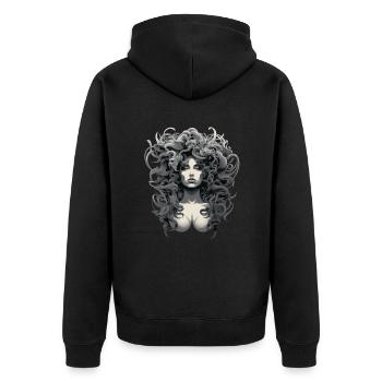Méduse Dame Mythologie Grecque - Veste à capuche bio Premium Unisexe - noir - Dos - Nico (187cm)