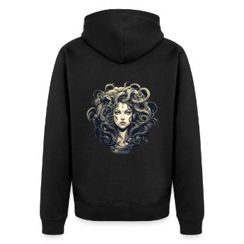 Méduse maléfique Mythologie grecque - Veste à capuche bio Premium Unisexe - noir - Dos - Nico (187cm)