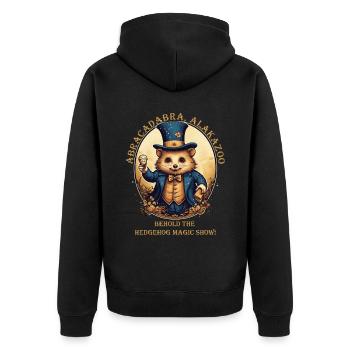 Magischer Hamster Zauberer Magie - Unisex Premium Bio Zip Hoodie - Schwarz - Hinten - Nico (187cm)