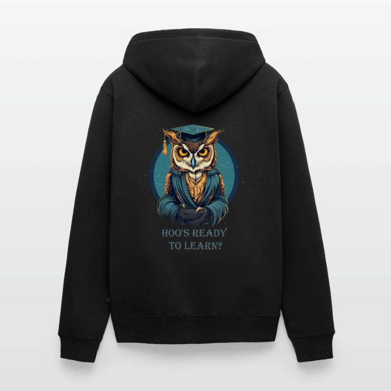 Eule als Lehrer Unisex Premium Bio Zip Hoodie