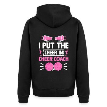 Cheerleading Coach Cheer Coach Cheerleader Cheer T - Unisex Premium Bio Zip Hoodie - Schwarz - Hinten - Nico (187cm)