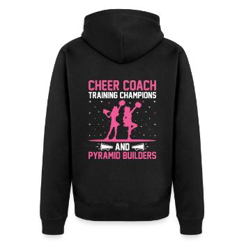 Cheerleading Coach Cheer Coach Cheerleader Cheer T - Unisex Premium Bio Zip Hoodie - Schwarz - Hinten - Nico (187cm)