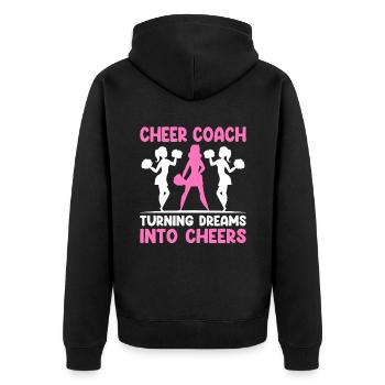 Cheerleading Coach Cheer Coach Cheerleader Cheer T - Unisex Premium Bio Zip Hoodie - Schwarz - Hinten - Nico (187cm)