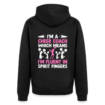 Cheerleading Coach Cheer Coach Cheerleader Cheer T - Unisex Premium Bio Zip Hoodie - Schwarz - Hinten - Nico (187cm)