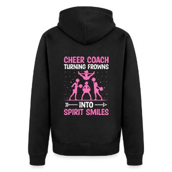 Cheerleading Coach Cheer Coach Cheerleader Cheer T - Unisex Premium Organic Zip Hoodie - black - Back - Nico (187cm)