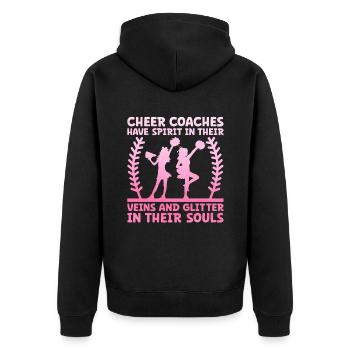 Cheerleading Coach Cheer Coach Cheerleader Cheer T - Unisex Premium Organic Zip Hoodie - black - Back - Nico (187cm)